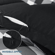 Load image into Gallery viewer, Stylish 3-Piece Black/White Plaid Comforter Set with Pillow Shams for Queen Beds