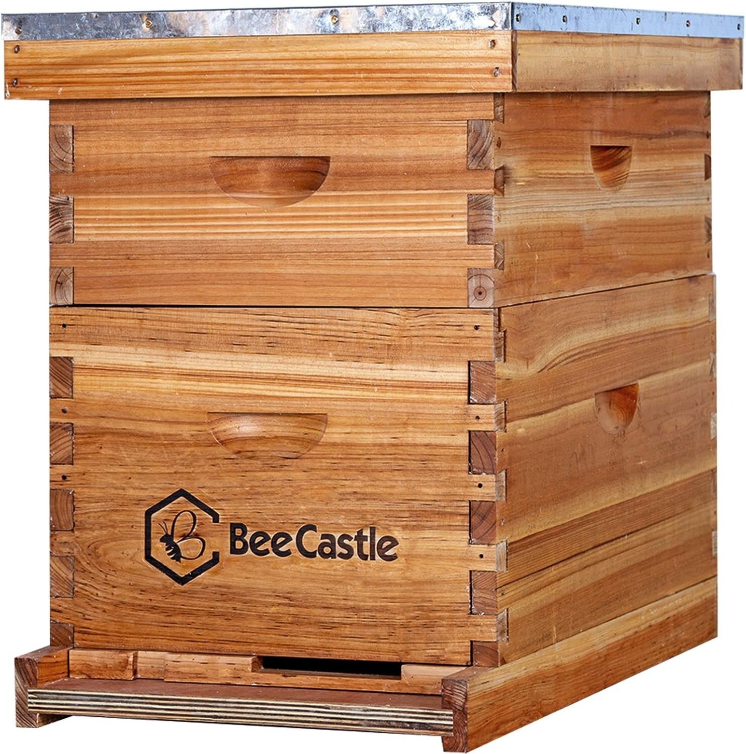 Complete 8-Frame Beehive Starter Kit with Beeswaxed Frames and Deep Medium Boxes