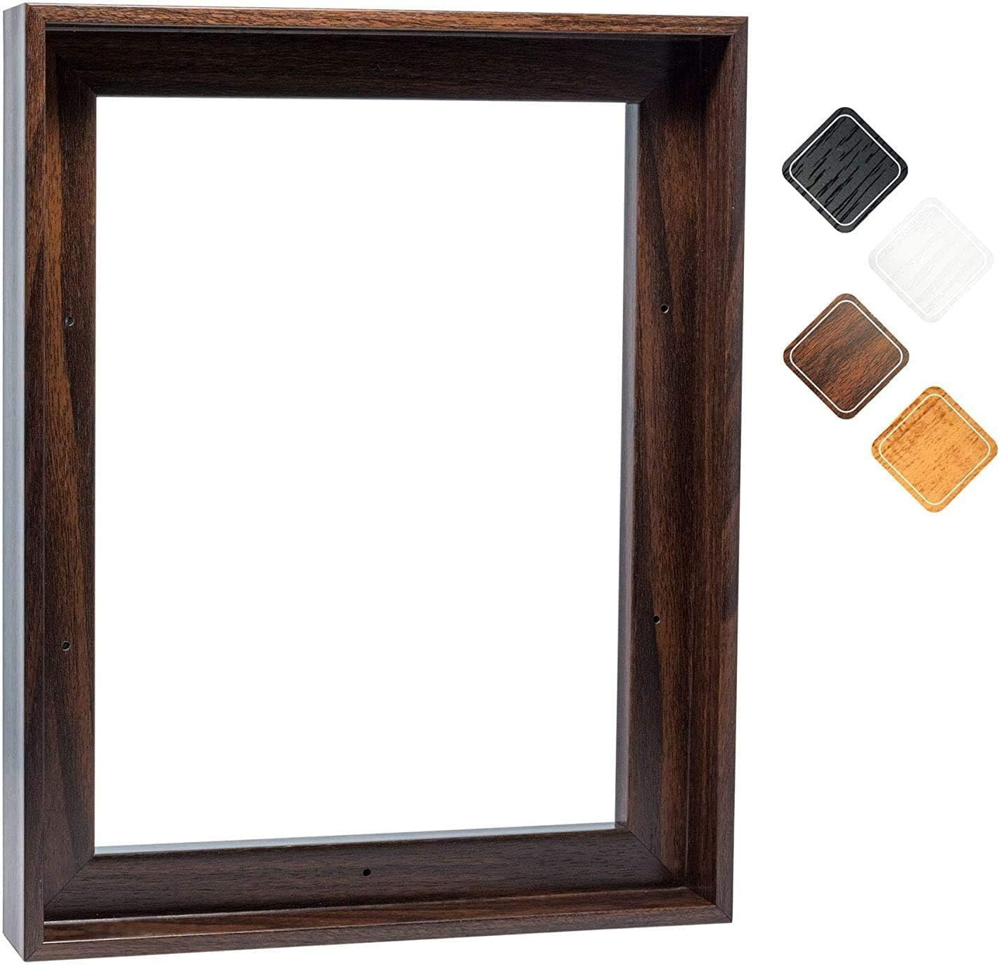 Artistic Dark Brown Floater Frame - Showcase 16x20 Canvas Paintings Effortlessly