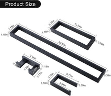 Load image into Gallery viewer, Chic 4-Piece Bathroom Towel Bar Set in Matte Black – Easy Screw-In Installation