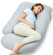 Load image into Gallery viewer, Removable Cover 57" U-Shaped Body Pillow with Cooling Feature for Pregnancy