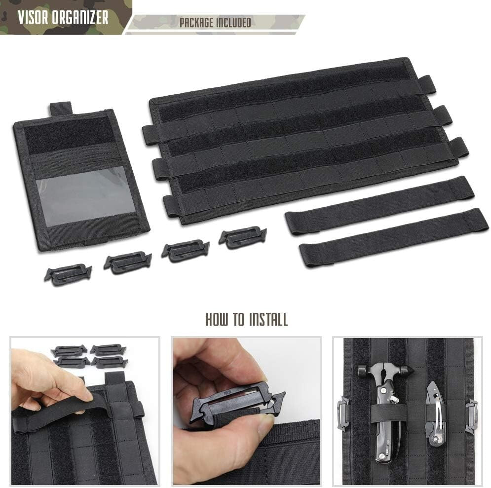 Durable Molle Visor Organizer with Elastic Slots - Compatible with F150, Tundra