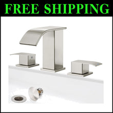 Load image into Gallery viewer, Sophisticated Brushed Nickel 8 Inch Waterfall Faucet with Easy Installation Kit