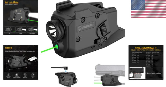 3-in-1 Tactical LED Flashlight & Laser Combo for Glock - 600 Lumens Brightness