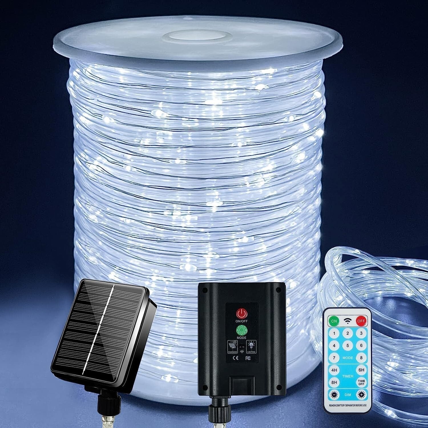 600 LED Solar Outdoor String Lights - Remote Control & Timer Included, 60m
