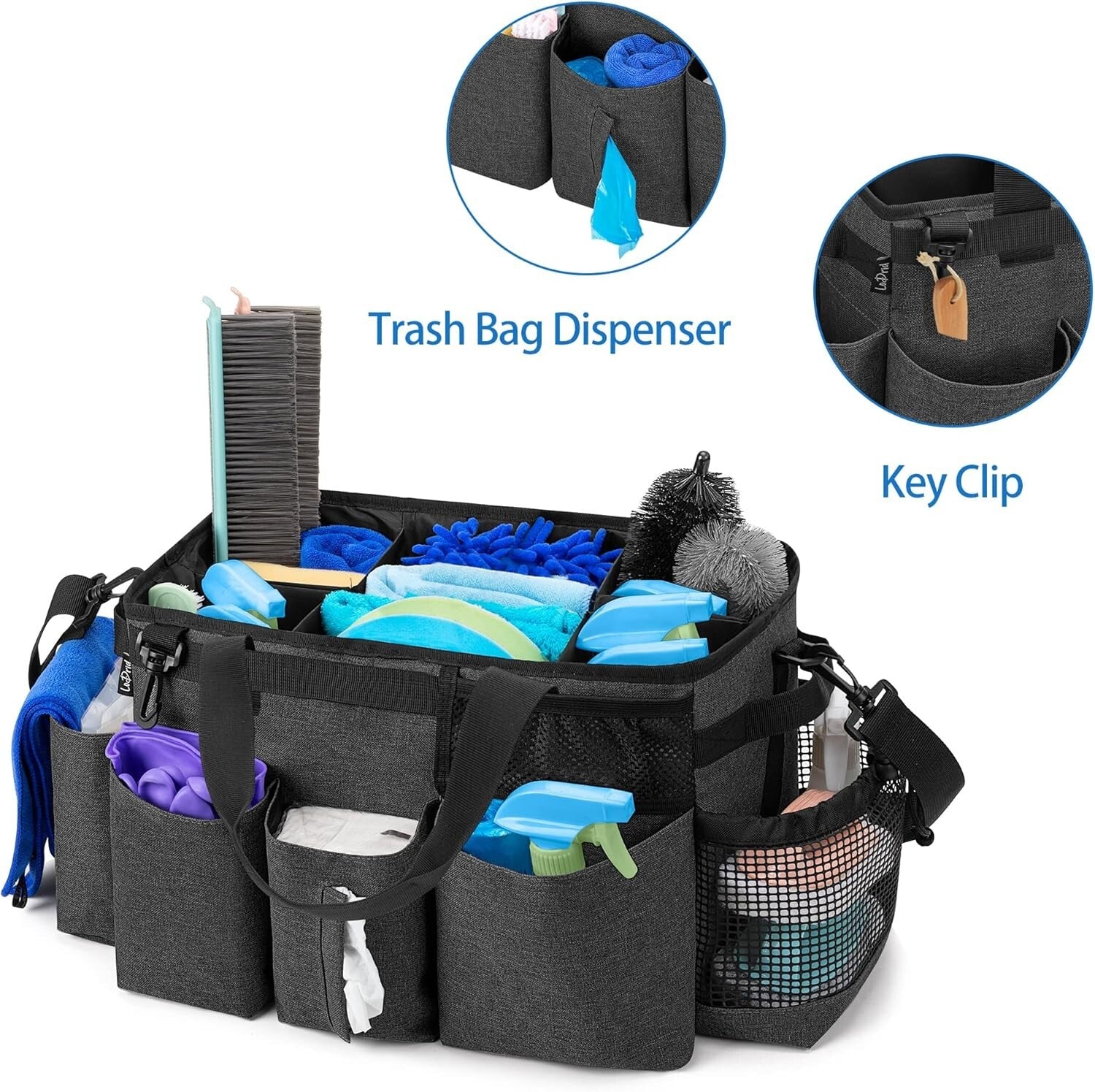 Ergonomic Wearable Cleaning Organizer with Adjustable Strap and Multiple Pockets