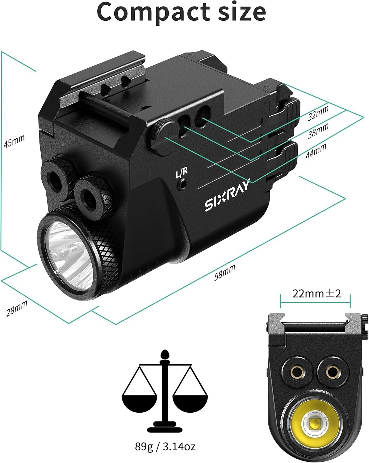 Versatile Picatinny Mount Laser Combo: 500 Lumen Brightness & Easy Setup