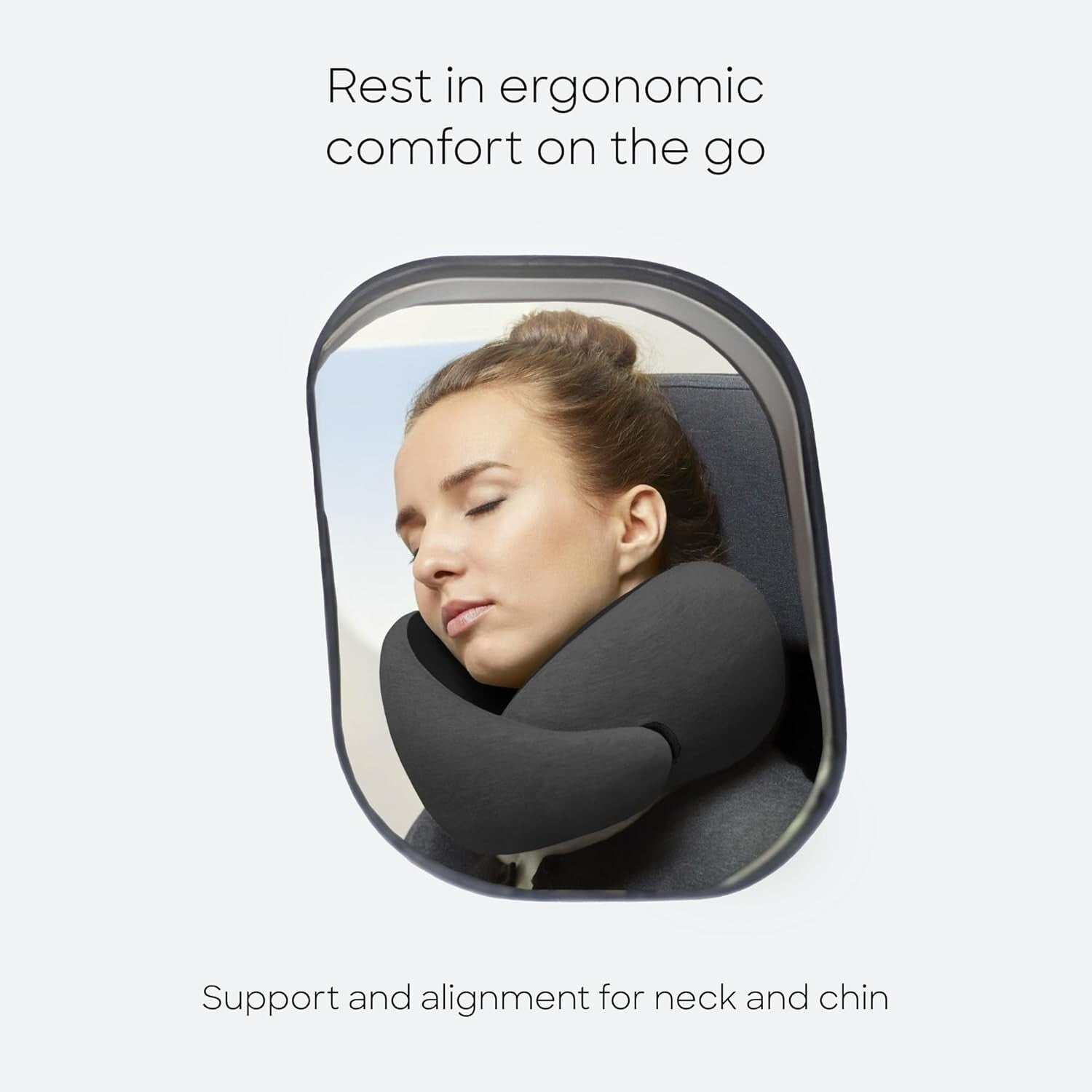 Asymmetrical Neck Pillow for Travel - Washable Modal Cover & Travel Bag Included