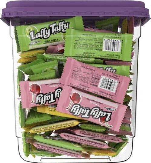 Assorted Fruit Taffy Candy Mix - Sour Apple, Cherry, Strawberry & Banana 145 Pc
