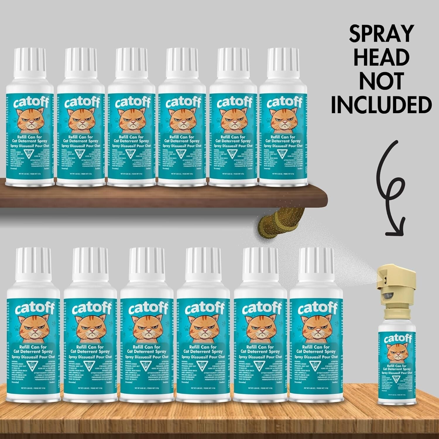 12 Replacement Cans for SSSCAT Cat Deterrent - Lasting Performance & Safety