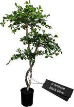 Load image into Gallery viewer, Natural-Looking 5ft Black Olive Leaf Tree - Supporting Sustainability Efforts