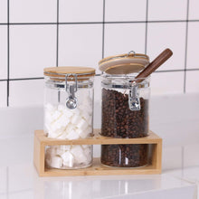Load image into Gallery viewer, Stylish Airtight Glass Storage Jars with Bamboo Lids - Perfect for Coffee &amp; Tea