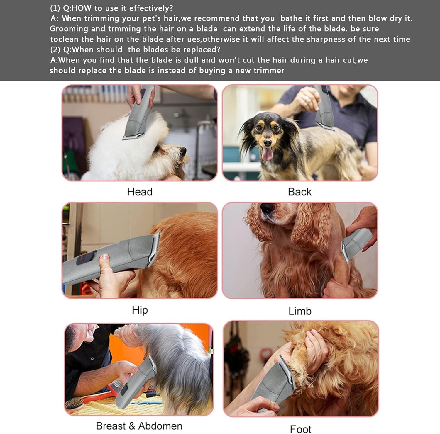 Ceramic and Stainless Steel Dog Grooming Replacement Blades - Heat Resistant