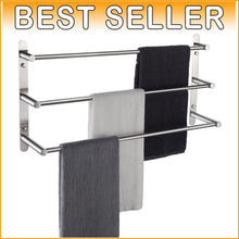 Load image into Gallery viewer, Brushed Nickel 3-Tier Stainless Steel Ladder Towel Rack for Modern Bathrooms