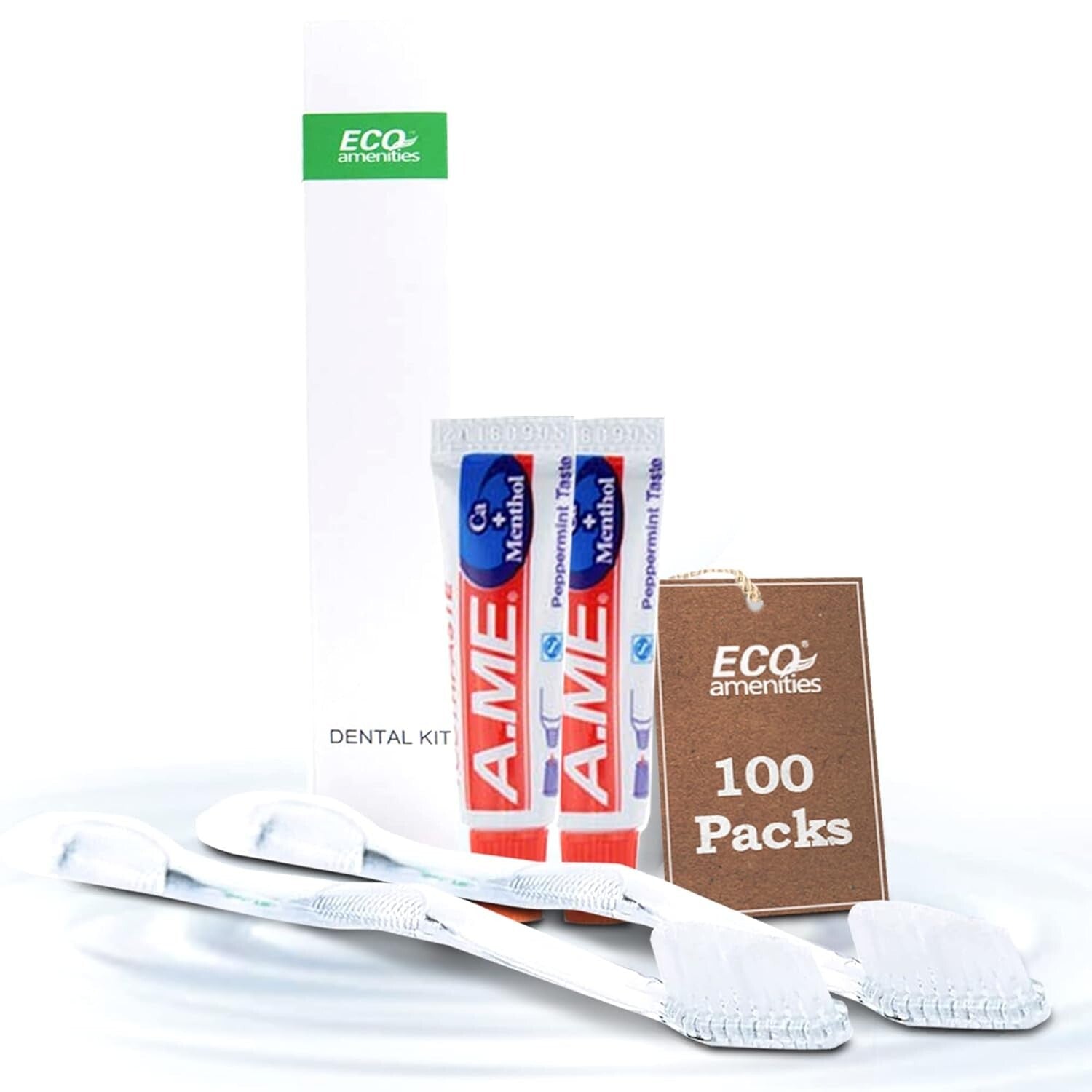 100-Piece Travel Toothbrush Kit with Peppermint Toothpaste - Eco-Friendly Hot...