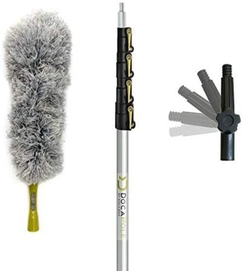 Lightweight 7-30ft Extendable Pole with Microfiber Duster for Versatile Cleaning