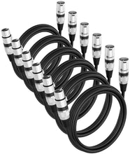 Load image into Gallery viewer, 1ft XLR Microphone Cable, 6 Pack - Noiseless Shielded Cables for Studio Use