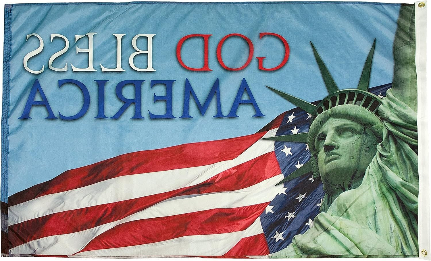 Heavy-Duty 3x5 Nylon Flag - God Bless America, Perfect for Outdoor Display