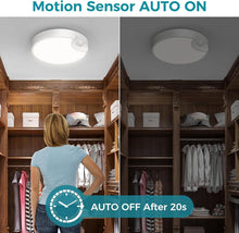 Load image into Gallery viewer, Rechargeable Motion Sensor Ceiling Light - 3 Color Temperatures, Remote 2-Pack