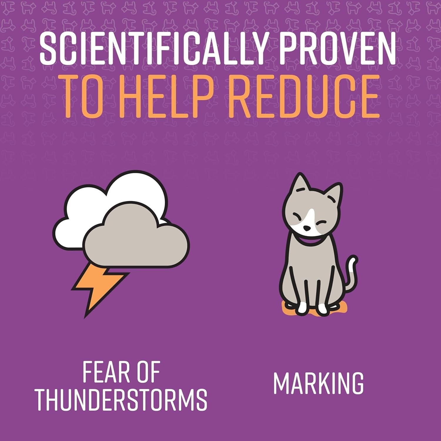 Purple Calming Collar for All Cats - Reduces Stress & Unwanted Behavior, 3 Count