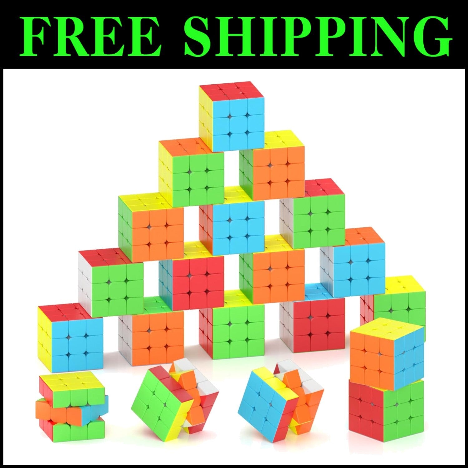 Portable 3x3x3 Speed Cubes Set - Perfect Gifts for Birthday and School Parties