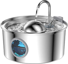 Load image into Gallery viewer, 108oz Stainless Steel Cat Water Fountain - Auto Dispenser for Healthy Hydration