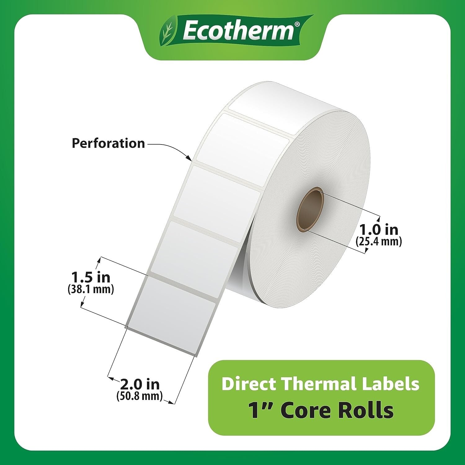 Durable 2" x 1.5" Adhesive Thermal Labels - Perfect for Shipping and Inventory