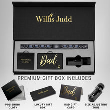 Load image into Gallery viewer, Stylish Black IP Plated Bracelet - Engraved for Dad, Perfect Gift Packaging