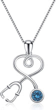 Load image into Gallery viewer, Sterling Silver Stethoscope Pendant Necklace - Perfect Gift for Doctors &amp; Nurses