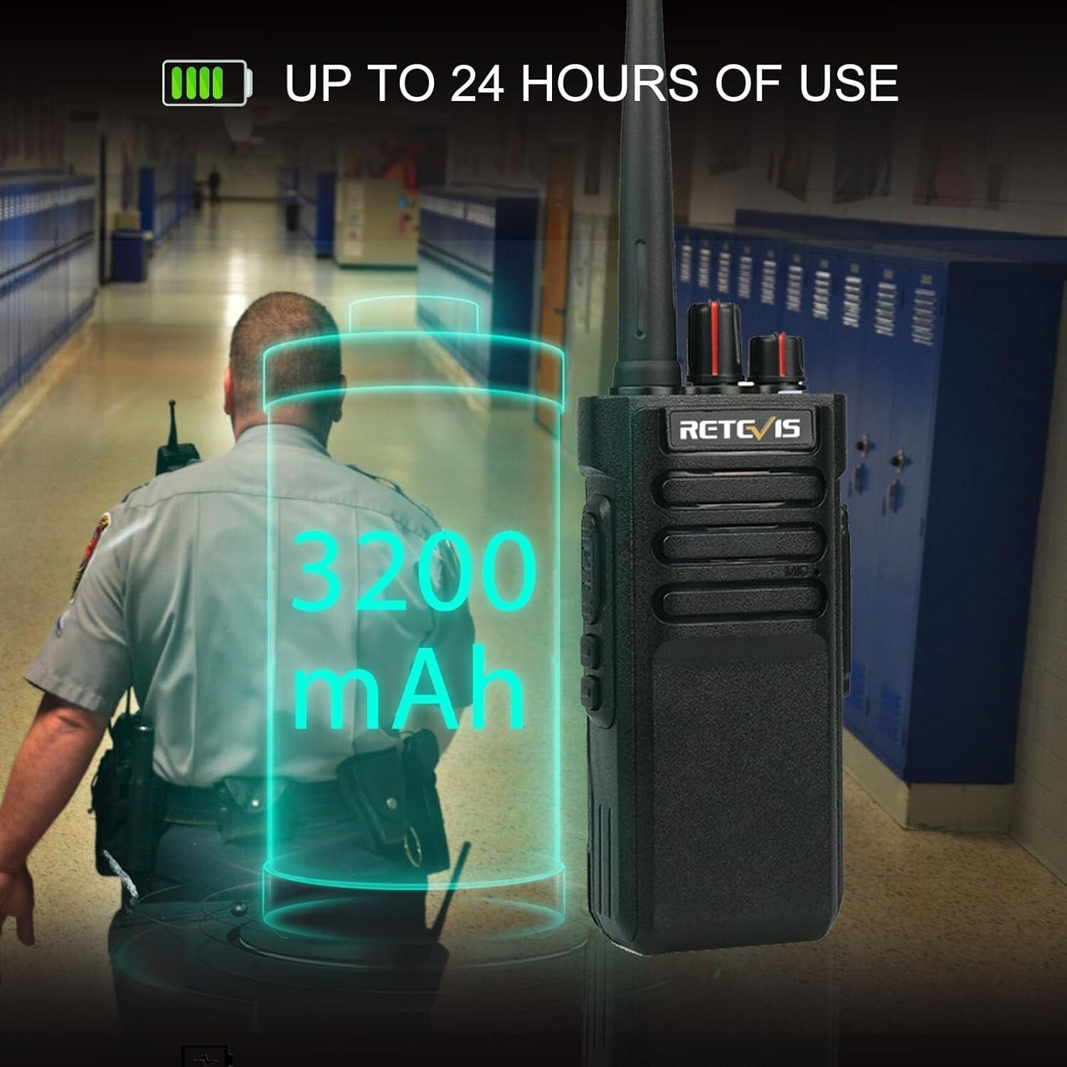 Enterprise-Grade Walkie Talkies, 7 Mile Range, Waterproof Speaker Mic Included