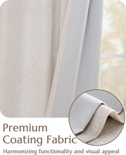 Load image into Gallery viewer, Chic 100x84 Linen Blackout Curtains with Gray Light-Blocking, Easy Hang Design