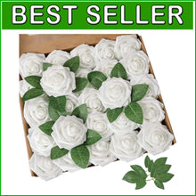 Load image into Gallery viewer, Versatile 100pcs White Foam Roses - Perfect for Weddings, Showers &amp; More