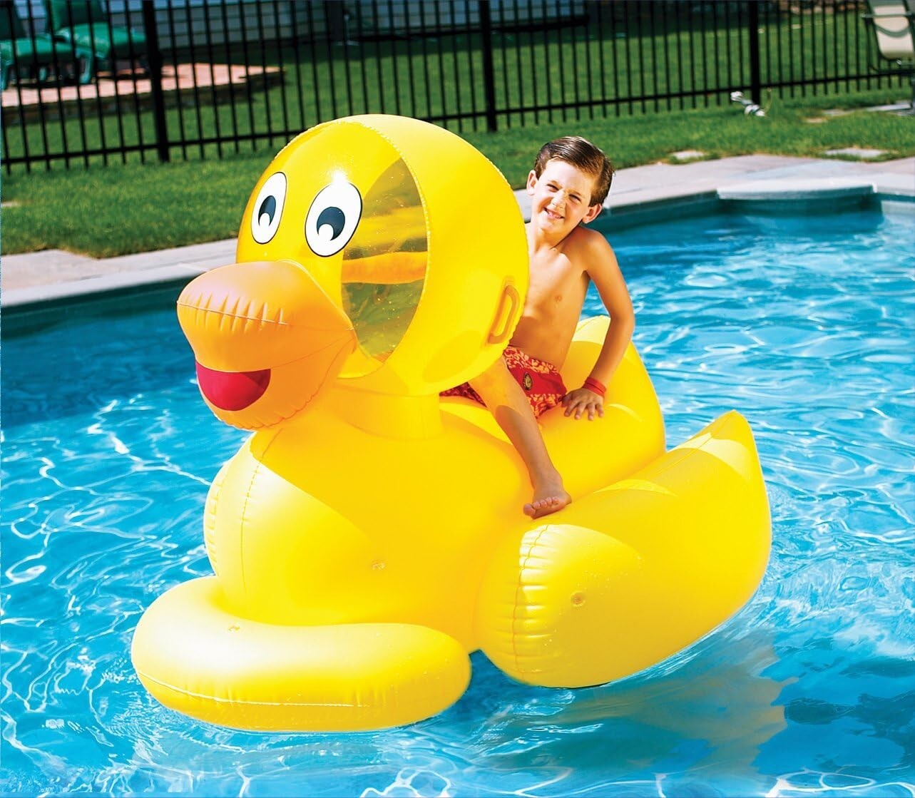 Extra Large Inflatable Duck Ride-On Lounge Float - Perfect for Summer Parties