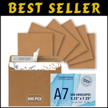 Load image into Gallery viewer, 500 Self-Sealing A7 Kraft Mailing Envelopes - Ideal for Cards &amp; Invitations