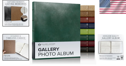 Handcrafted Acadia Green Photo Album - Premium Storage for Cherished Memories