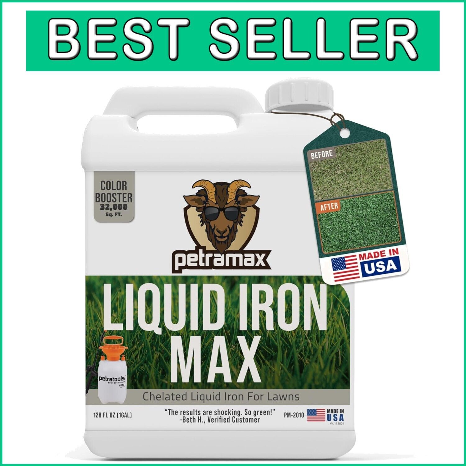 Essential 1 Gal Liquid Iron Concentrate for Lawns, Shrubs & Trees - Fast Results