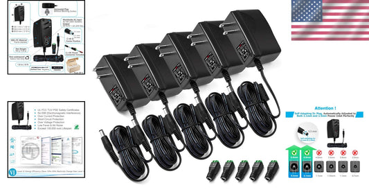 All-in-One 12V 2A AC DC Power Adapter with Screw Terminals for Easy Connectivity