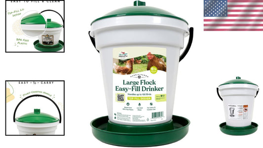 6.25 Gallon BPA-Free Poultry Drinker - Easy-Fill Top-Fill Chicken Waterer