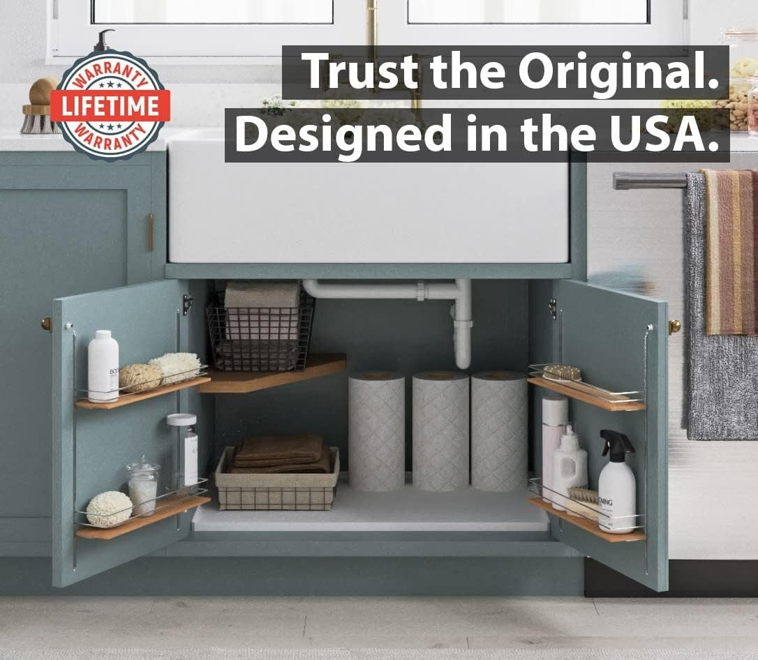 Elegant White Waterproof Under Sink Mat 31x22 - Protect Cabinets Effortlessly