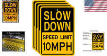 Load image into Gallery viewer, Lightweight 4-Pack Speed Limit Signs, 10 MPH Reflective Aluminum 17 x 12 Inches
