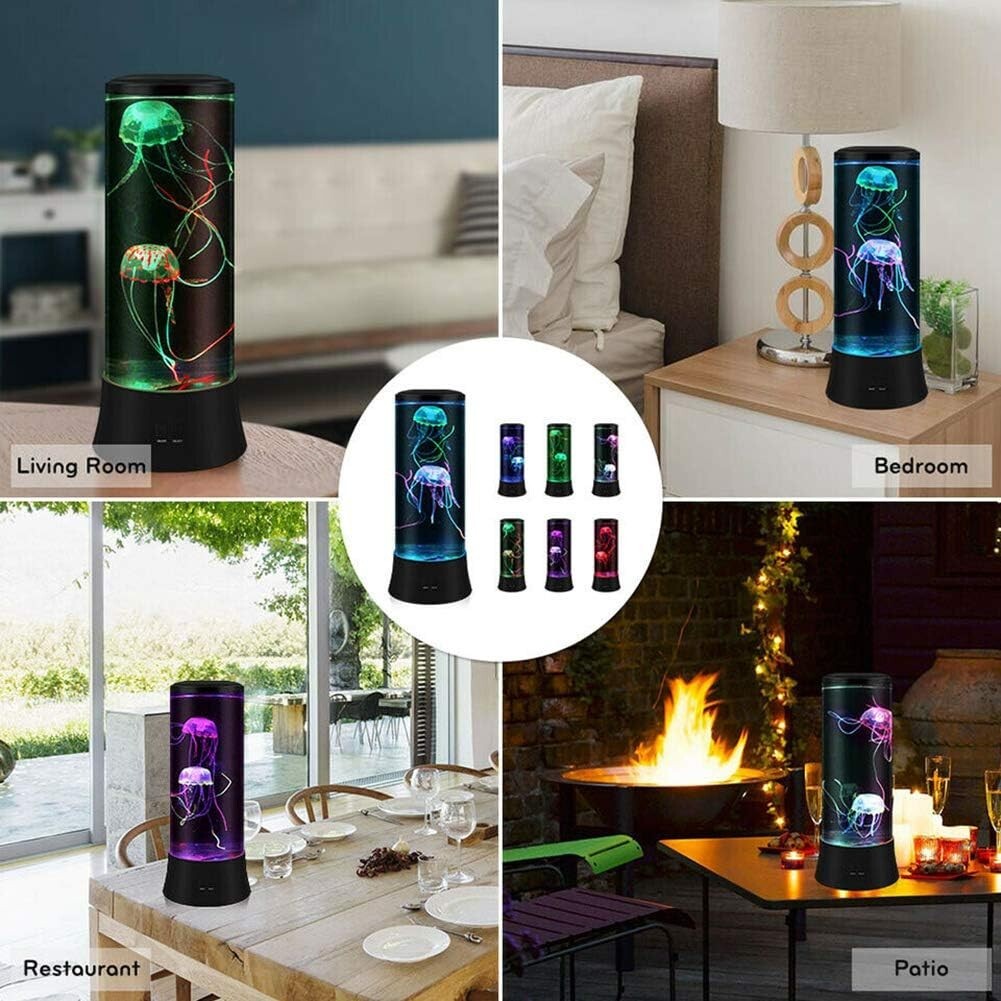 Multicolor Jellyfish Lamp - 15 Inch LED Liquid Motion for Relaxation & Fun