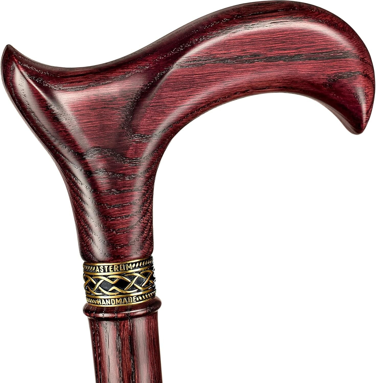 Fashionable Handmade Oak Walking Stick with Ergonomic Grip - 33" Long