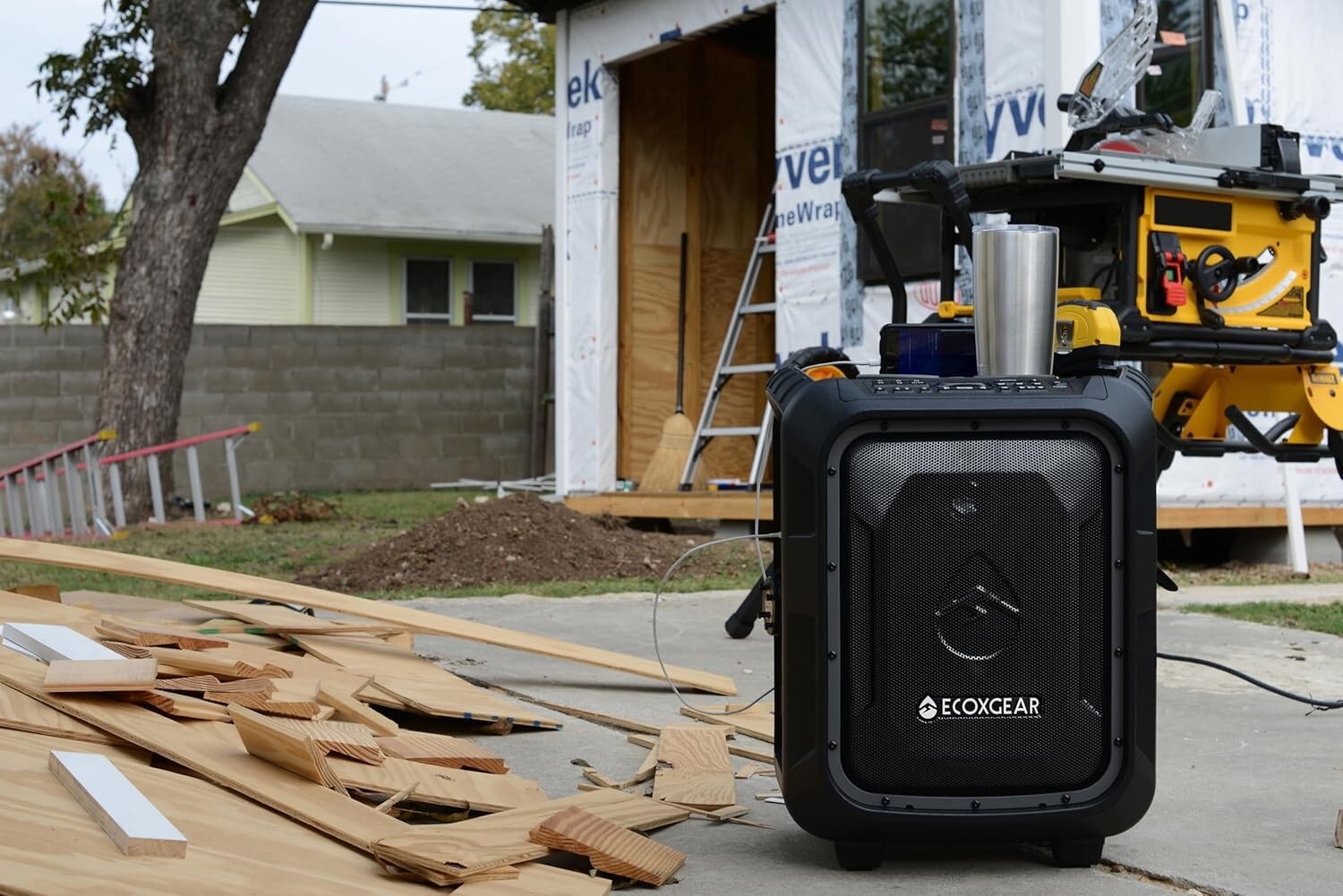 100W EcoBoulder+ Waterproof Bluetooth Speaker with PA System - Portable & Rugged