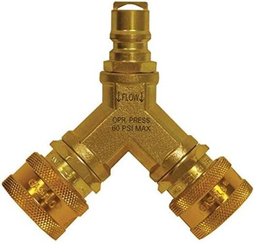 CSA Certified 3/8" Gas Quick Disconnect Y Splitter for Safe Dual Appliance Use