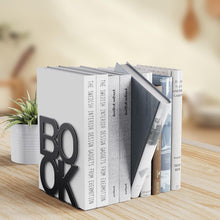 Load image into Gallery viewer, Elegant Black Metal Bookends - Perfect Gift for Book Lovers, 8 Pairs Included