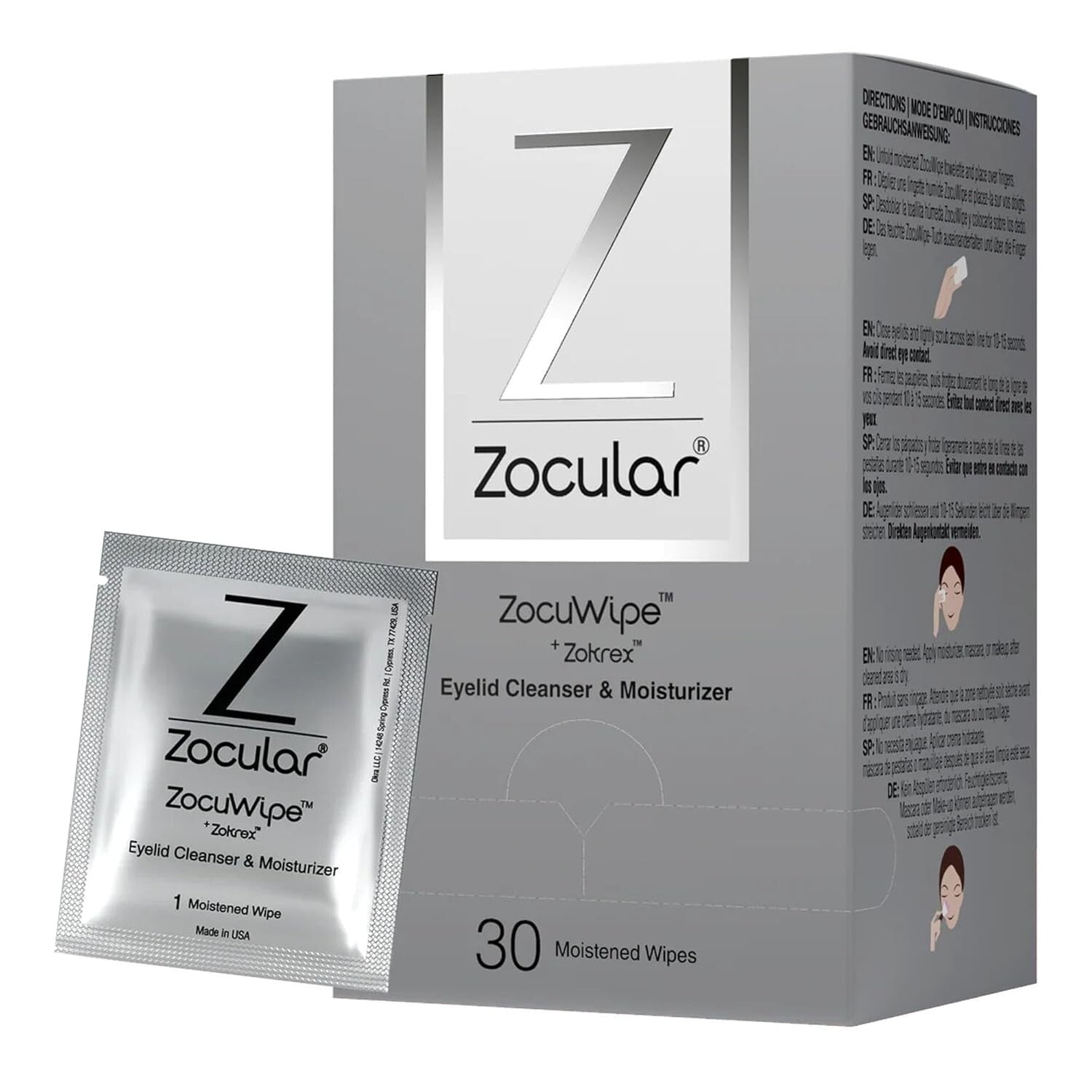 All-in-One ZocuWipe Pads - Effective Moisturizer & Eye Makeup Remover 30ct