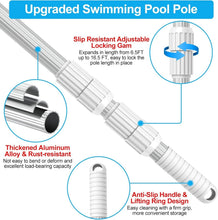 Load image into Gallery viewer, Versatile 3-Piece Telescopic Pool Pole Extending 6.5 to 16.5ft for Any Accessory