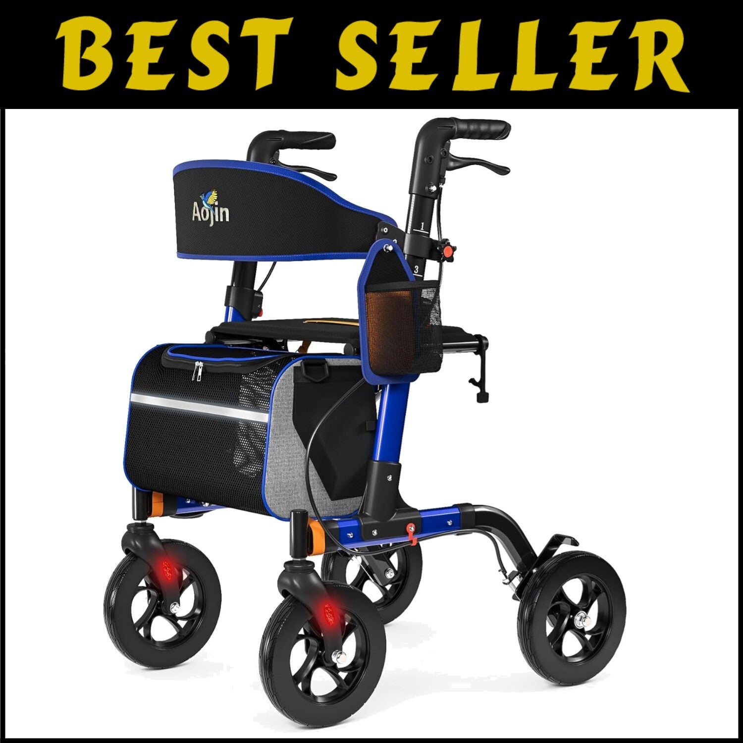 All-Terrain Senior Walker - Adjustable, Lightweight, and Safety First Features
