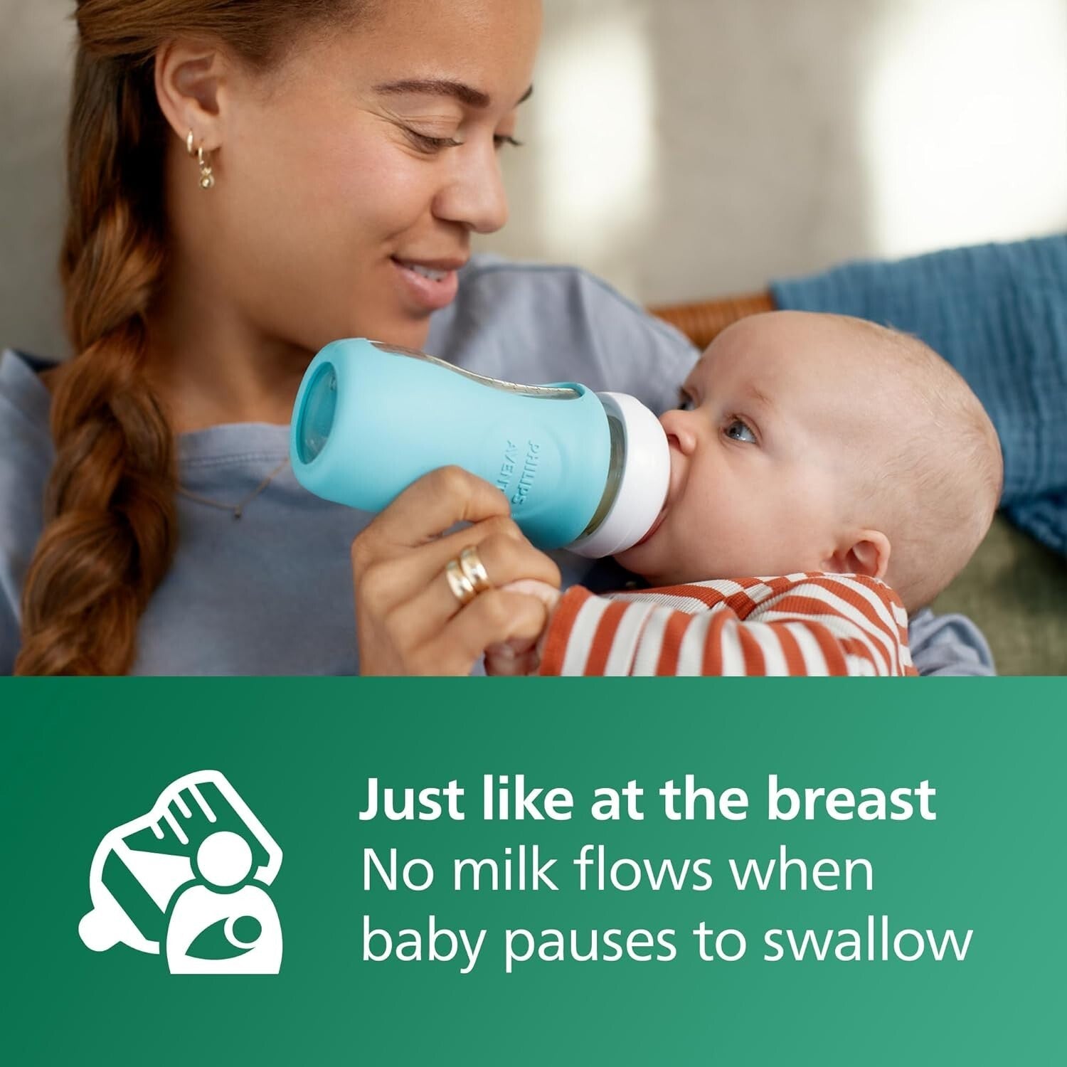 Philips Premium Glass Baby Bottles Gift Set with Natural Flow Nipples & Sleeves