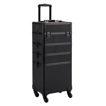 Load image into Gallery viewer, Chic 4-in-1 Makeup Case with Detachable Trays - Large Travel Trolley Organizer